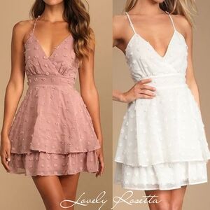 Pink Layered Swiss Dot Dress